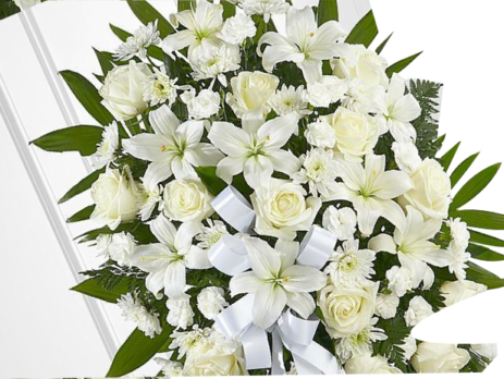 coroa de flores branca
