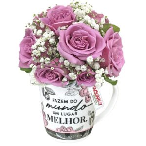 Caneca Com Rosas - Pessoas Como Você Fazem Do Mundo Um Lugar Melhor - Imagem 3