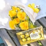 Buquê de Rosas Amarelas com 6 Rosas e Ferrero